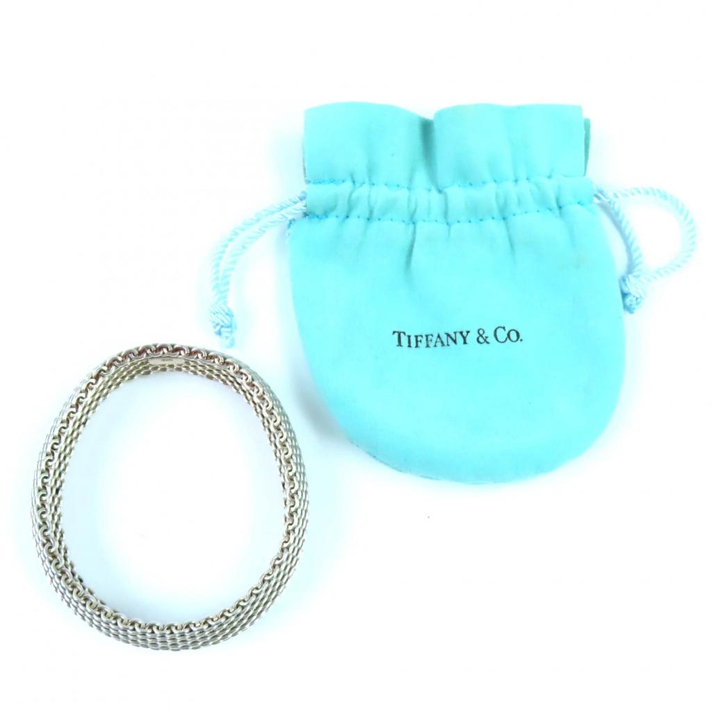 Excellent TIFFANY&Co. bracelet Somerset mesh Bangle Silver 925 Women Used