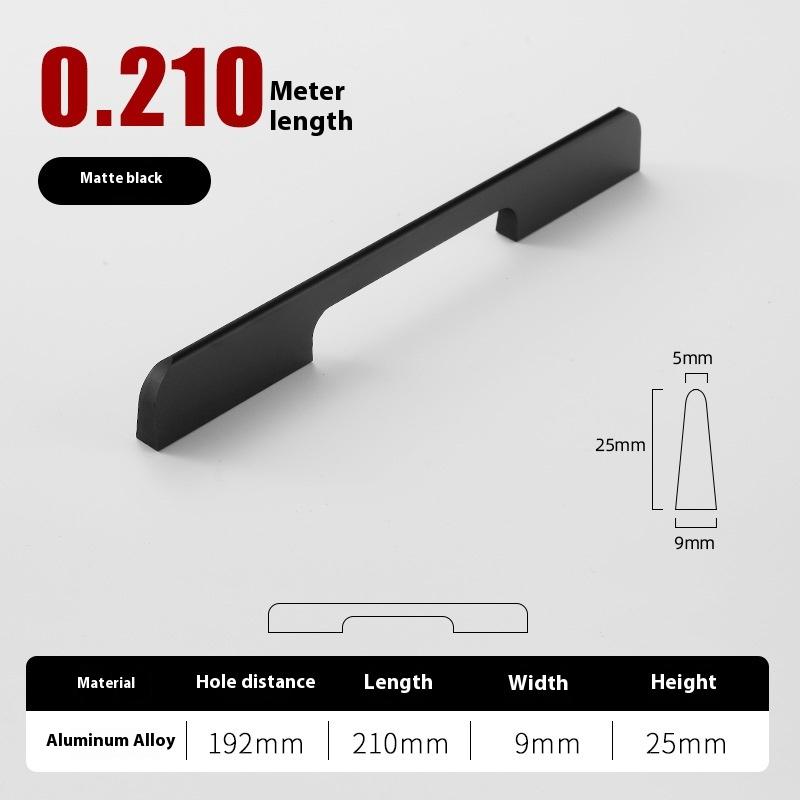 Solid Black Lengthening One Meter Cabinet Long Handle Modern Simple Lengthening Cabinet Door Handle