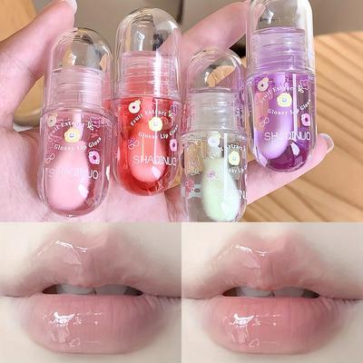 Feuchtigkeitsspendendes Fruchtlippenöl, transparentes Gelee-Wasser, leichter Lipgloss, sexy, klare Lippentönung, aufpolsterndes Lippenpflege-Make-up