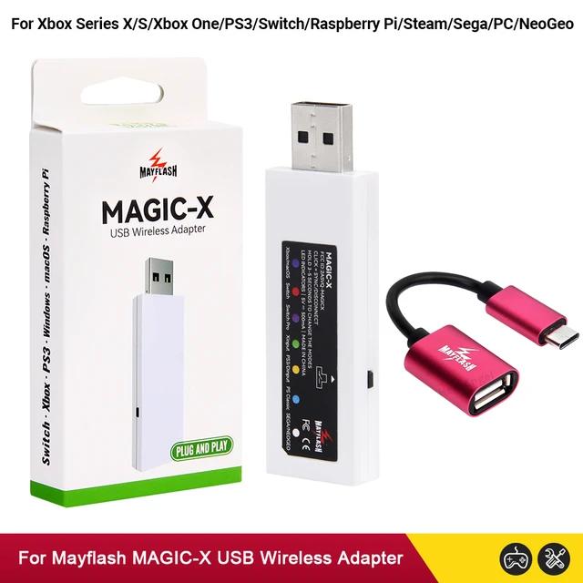 

Беспроводной USB-адаптер Mayflash MAGIC-X для контроллера PS5/PS4 и Xbox Series X/S/Xbox1/PS3/Switch/Raspberry Pi/Steam/Sega/PC/NeoG