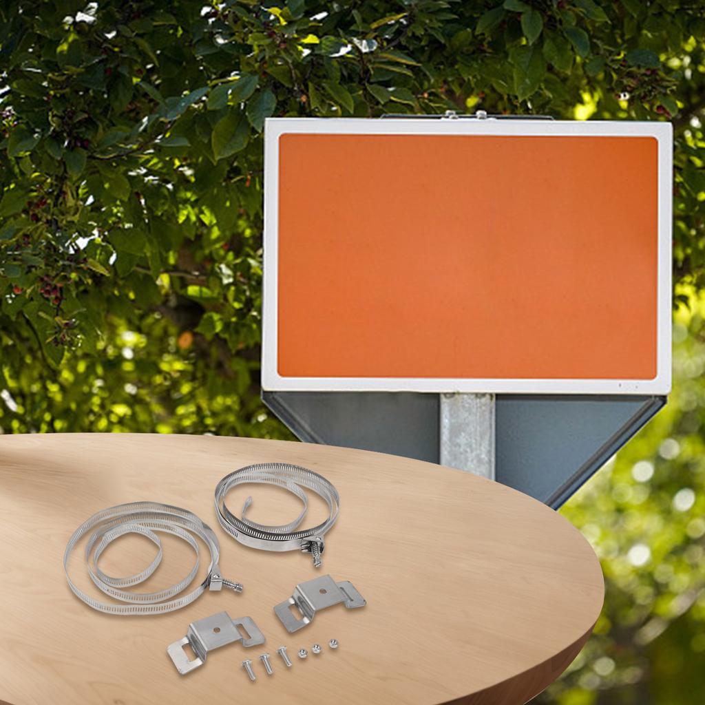 Cylindrical Compatibility Metal Sign Bracket Adjustable Sign Holder Adjustable Size For Posts Installation Of Road Signs