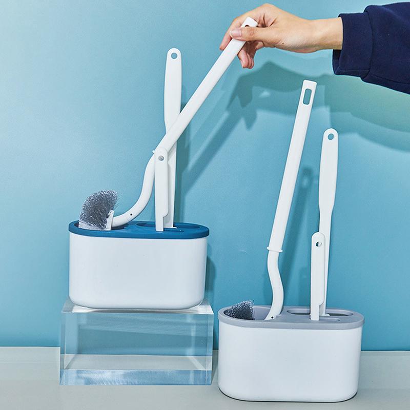 3 In 1 Toilet Brush Wall Mounted Multi-Functional Cleaning Tools With Drain Base Home Wc Bathroom Accessories Set