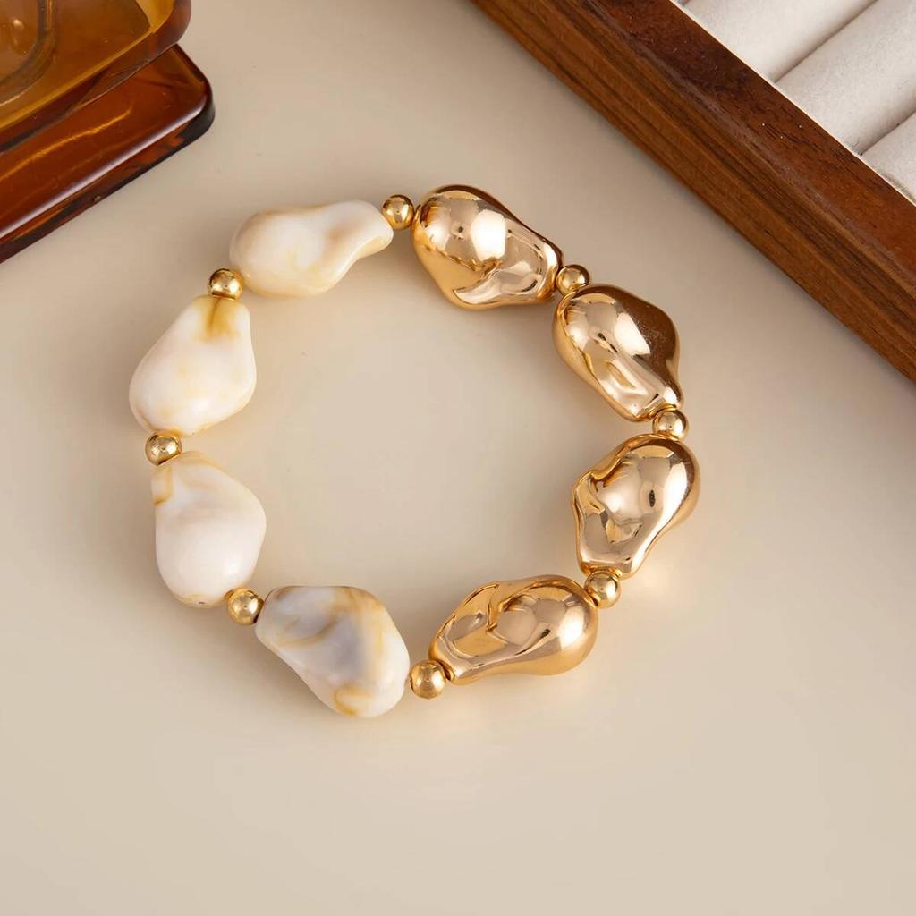 Salircon 7 Colors Boho Resin Acrylic Bead Choker Necklace Bracelet Set Women Vintage Elegant Banquet Party Bangles Jewelry Gifts