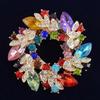 Women Summer Elegant Fashion Rhinestone Crystal Flower Wedding Bridal Bouquet Brooch Pins Brooches Accessories Creative Gifts