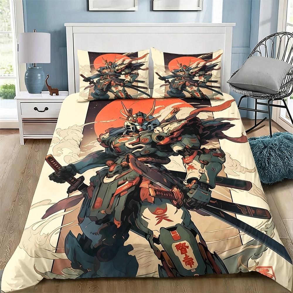 Mobile Suit Gundam Kid Duvet Cover Pillowcase Bedding Set Adult Boy Children Bedroom Decoration Single Twin Full Queen King