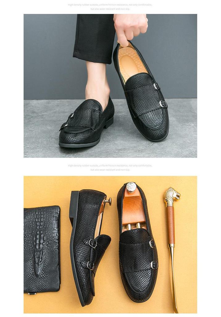 British Style Men's Leather Loafers - Large Size, Slip-On, Spring/Autumn Driving Shoes