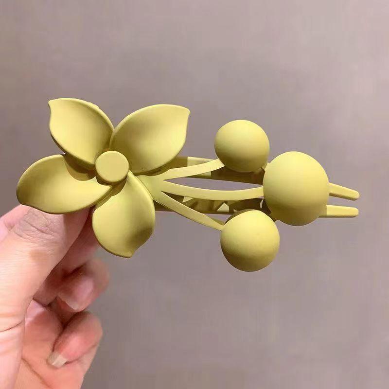 Flower Fruit Hairpin, Women's High-end Hairstyle Accessory, Ponytail Clip, Duckbill Clip, Fashionable Anti-static Hairpin