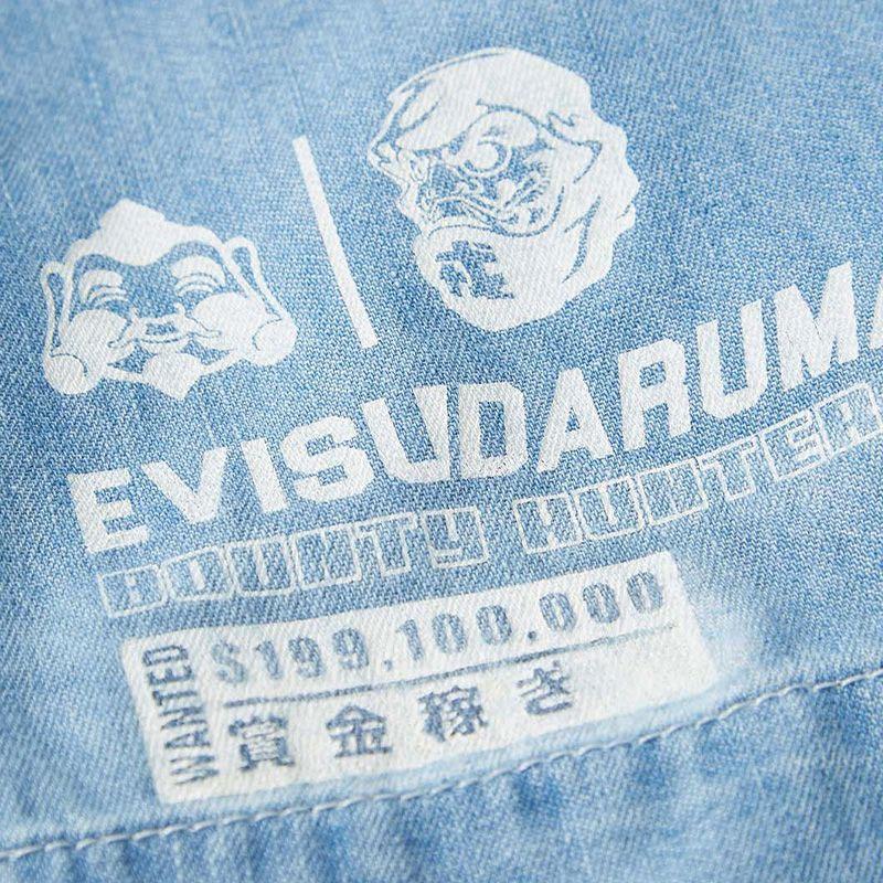Evisu Camouflage Patchwork Pocket Big M Long Sleeve Shirt Men Shirts 2ESHTM1SL164DN