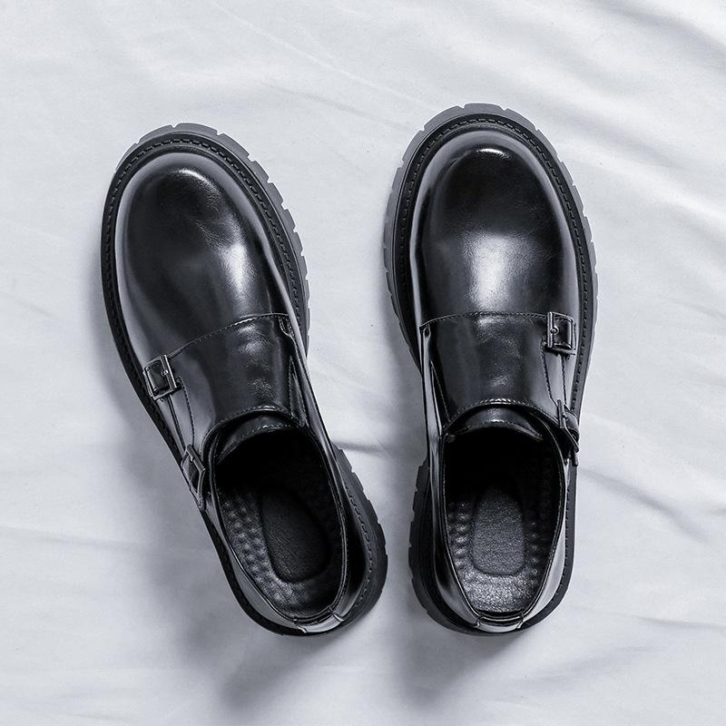 Läder Skor Herr Trend Casual Loafers Platåsulade Unga Lata Människor Pedal Trendiga Herrskor 2138-R