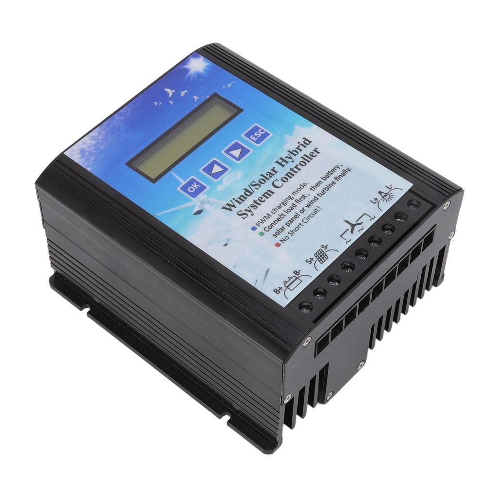 Wind Solar Hybrid Controller 12?24V PWM Charging LCD Display Universal for Off Grid Generation