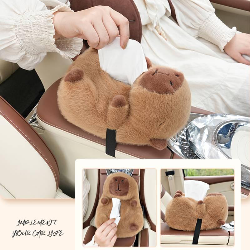 Niedlicher Capybara Plüsch Auto Taschentuchbox Halter Weiches und flauschiges Design!
