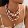 Fresh Y2K Strawberry Pendant Necklace with Faux Pearl Beaded Choker