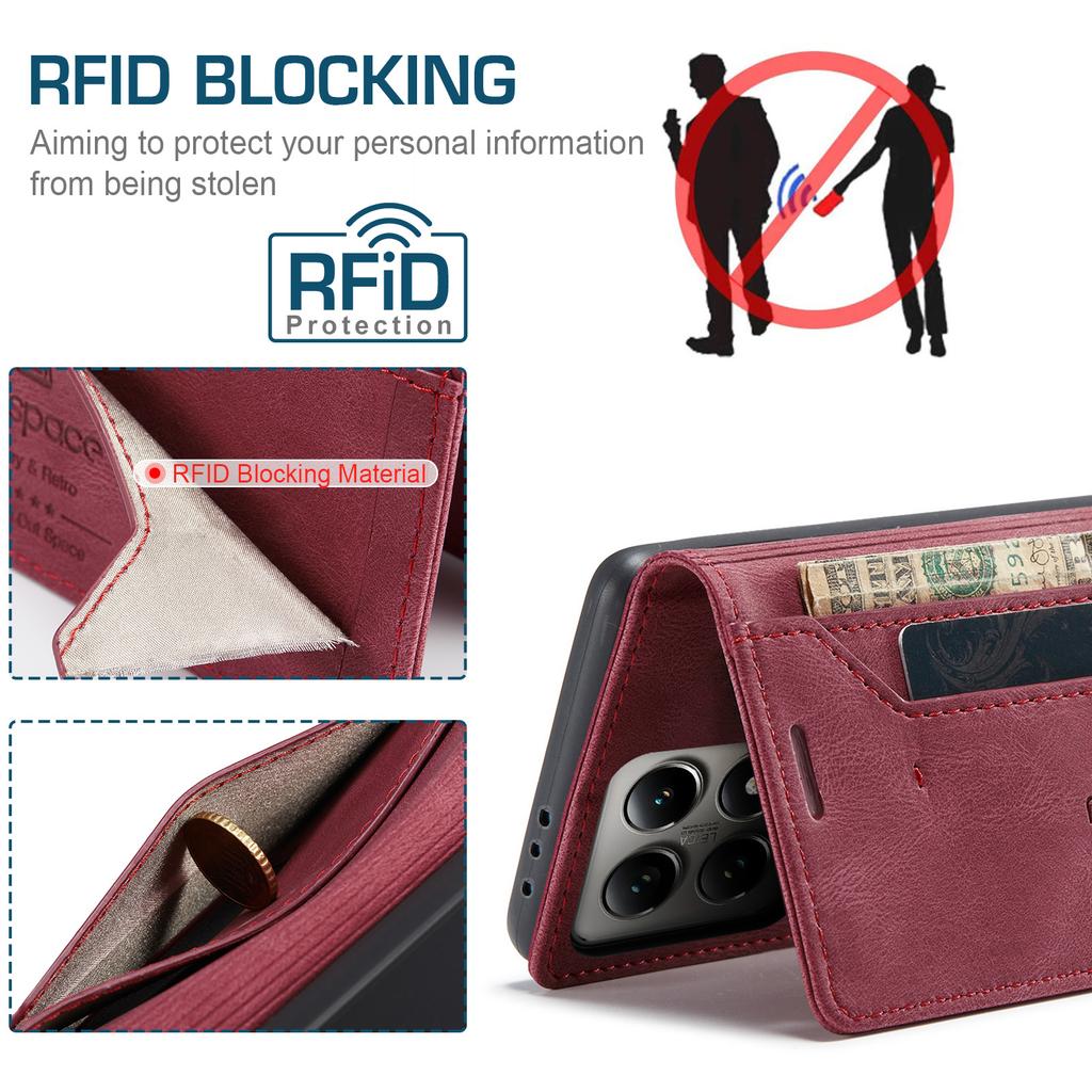 Premium Vintage Leather Wallet Case for Xiaomi 10T/11/12/13/14 Series - Flip Cover with Card Slots, Shockproof Retro Style (4 Colors)