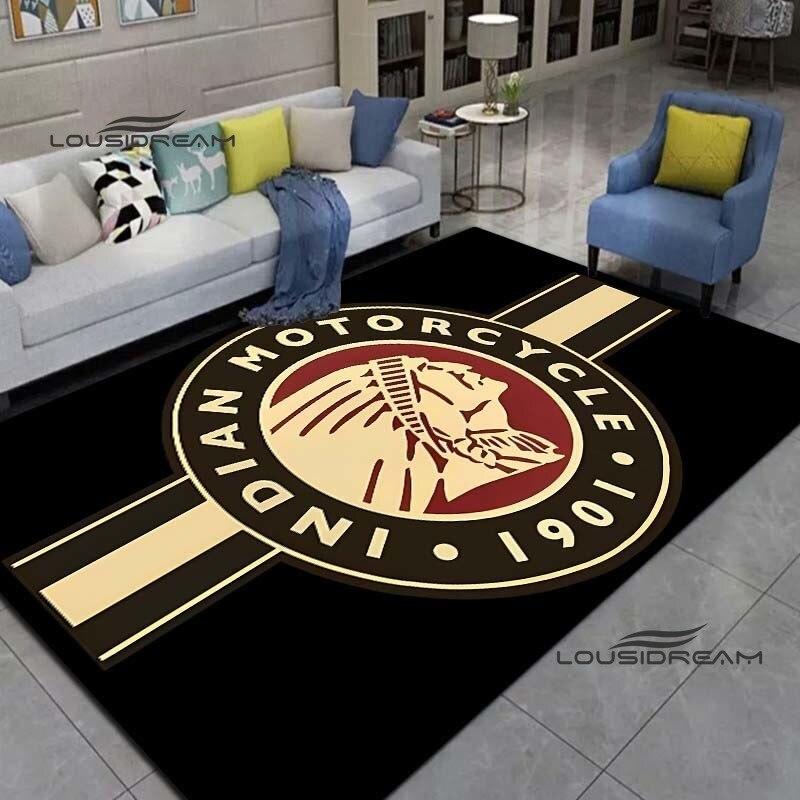 Custom Indian Motorcycle Rug Cheap Retro motorcycle Carpets and Rug 3D printing Indian flannel ...