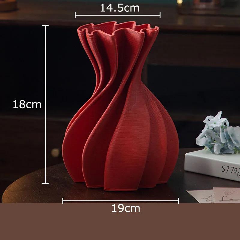 Wave Striped Ceramic Vase Creative Plant Pot Table Decoration Ornaments Flower Arrangement Floral Vases Room Aesthetic Decor