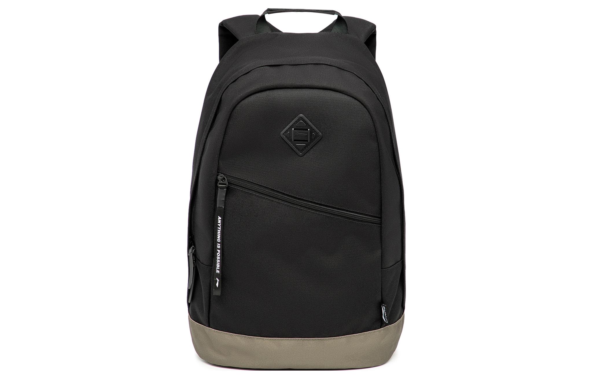 Li Ning Sports Life Collection Polyester Backpack Unisex Black ABSU123-1