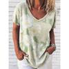 Women's Pansy Floral Print V Neck T-Shirt, Short Sleeve Casual Vintage Tops, Daily Wear for Spring & Summer