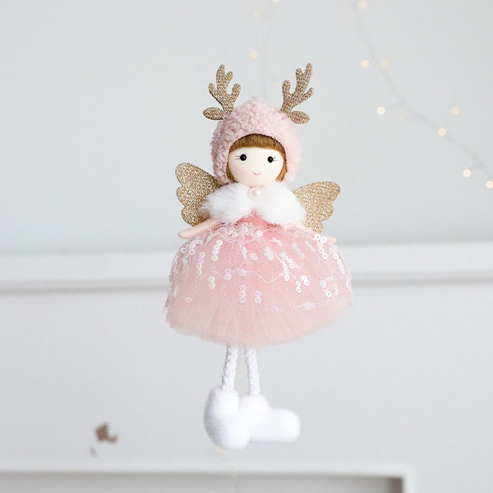 Soft Bead Gauze Skirt Angel Ornaments Handmade Christmas Tree Hanging Decoration  New Year Gift