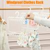 Sock Drying Rack with Windproof Clips Strong Load-bearing Portable Space-saving Sock Underwear Hook Hanger