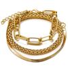 3PCS/Set Fashion Thick Chain Link Bracelets Bangles For Women Vintage Snake Chain Gold Silver Color Brace… More