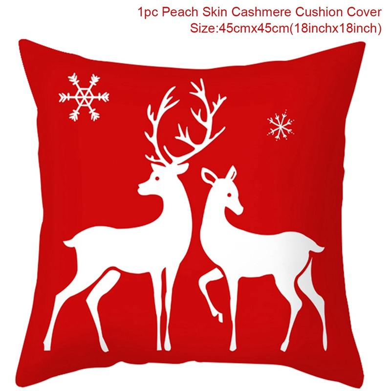 Christmas Cushion Cover  Decoration Home Santa  Decorations  Gift Navidad Happy New Year 2022