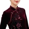 Elegant Hand-Painted Retro Cheongsam Dress: Fashionable, Comfortable, Breathable, Slim-Fit with Stand-Up Collar for Mothers.