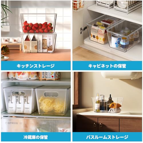 Transparent Storage Box with Drawers and Handles, Perfect for Storing Small Items In the Kitchen, Refrigerator, or On the Desktop. Waterproof, Dustpro