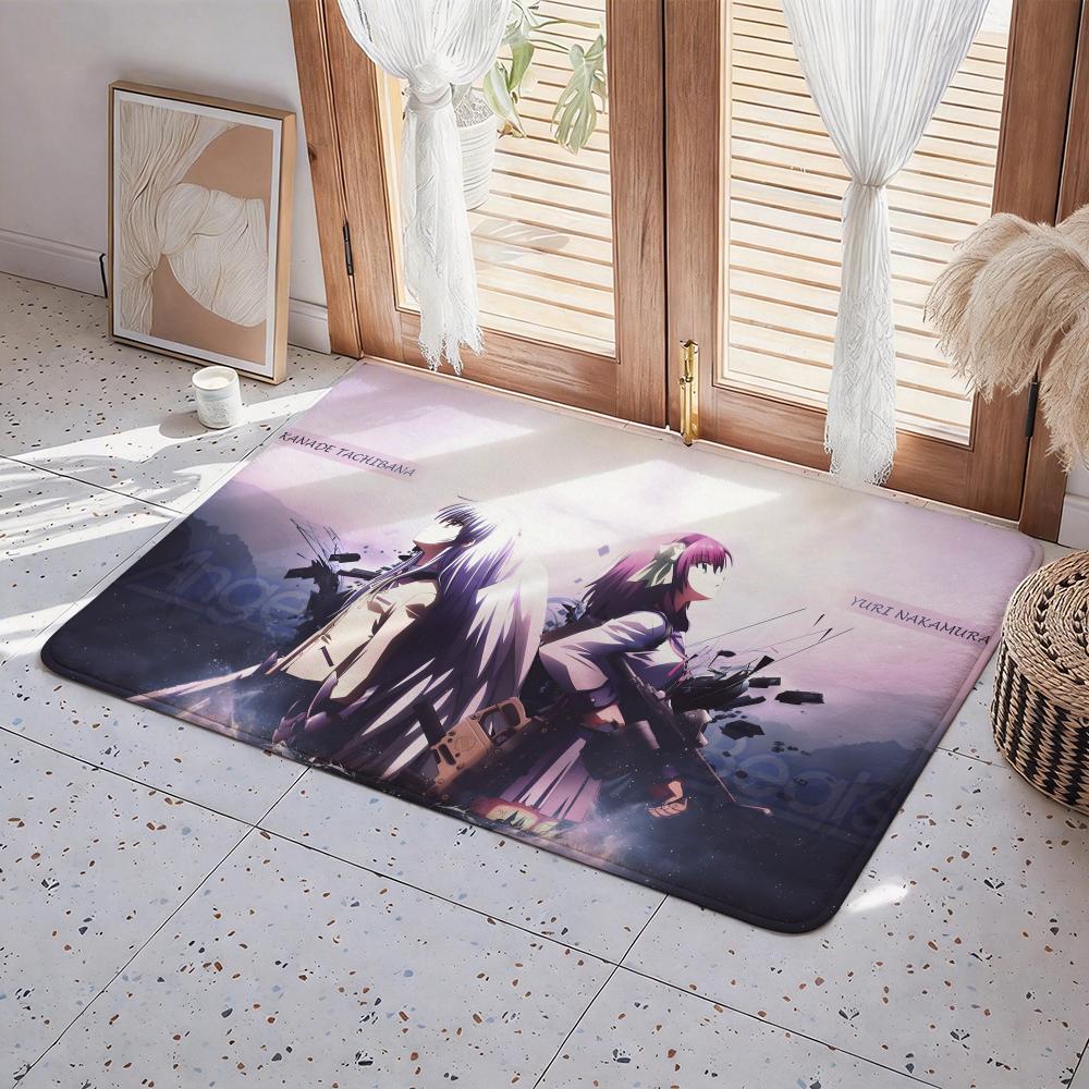 Anime A Angel Beats Floor Mat Eco Flannel Doormat Non Slip Odorless Indoor Floor Rug Soft Short Plush Home Mat