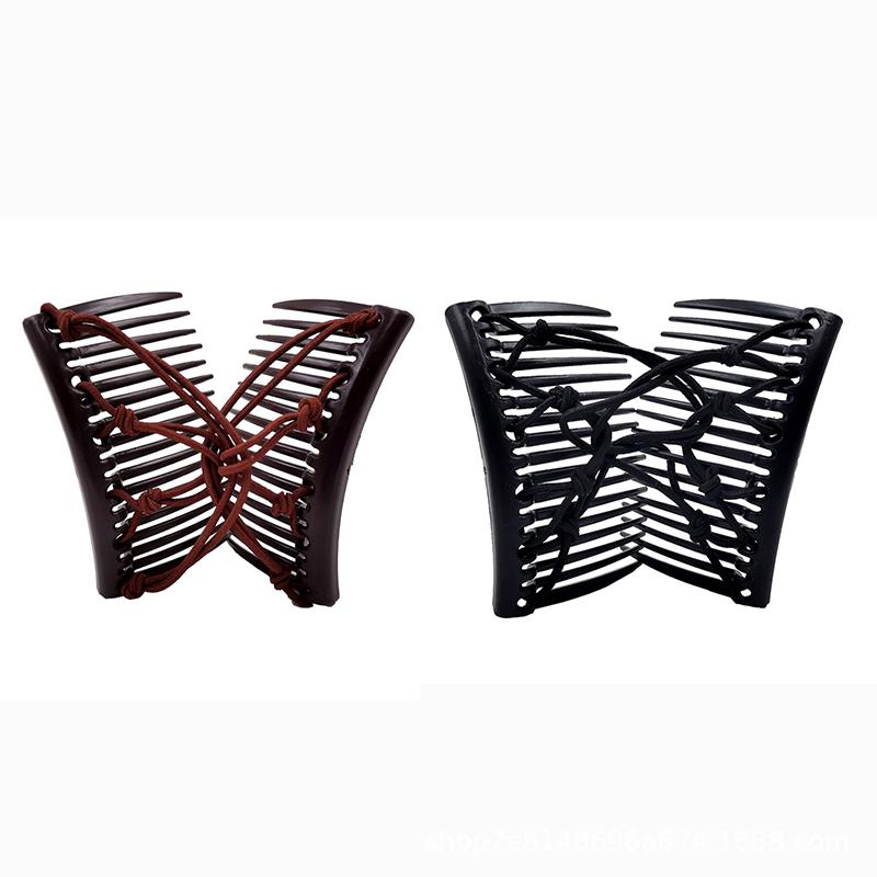 Magic Hair Claws Tuck Comb Updo Elastic Hair Clip Stretchy Knotted Double Comb Elastic Hair Combs Ponytail Holder Barrettes