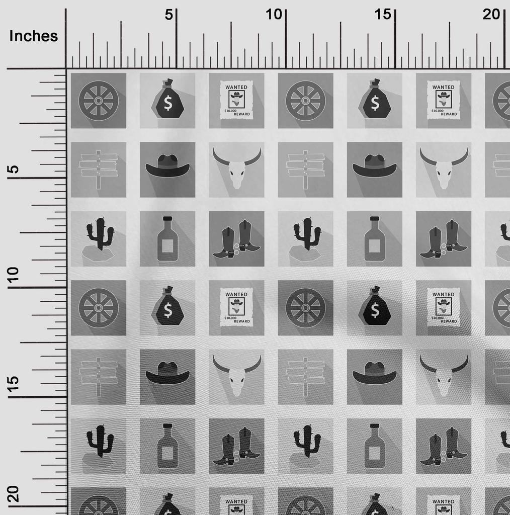 oneOone Bavlněný popelín Šedá látka Kovbojské šicí potřeby Potisk Šicí látka na metr 42 palců