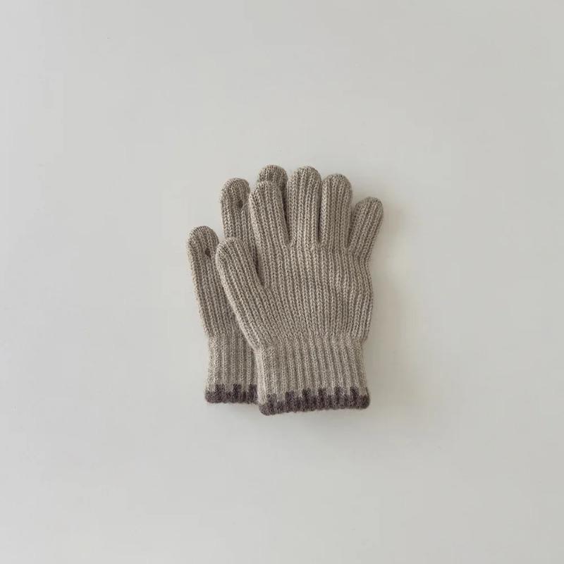 Korean Style Kids Knit Gloves Winter Warm Mittens Solid Color Gloves Soft Crochet Hand Warmers for Boys Girls Trendy Children