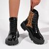 22 de modele de bocanci Martin mid-top, mid-leg, bocanci din piele cu vârf rotund, șireturi din fire, talpă plată, bocanci trendy de stradă