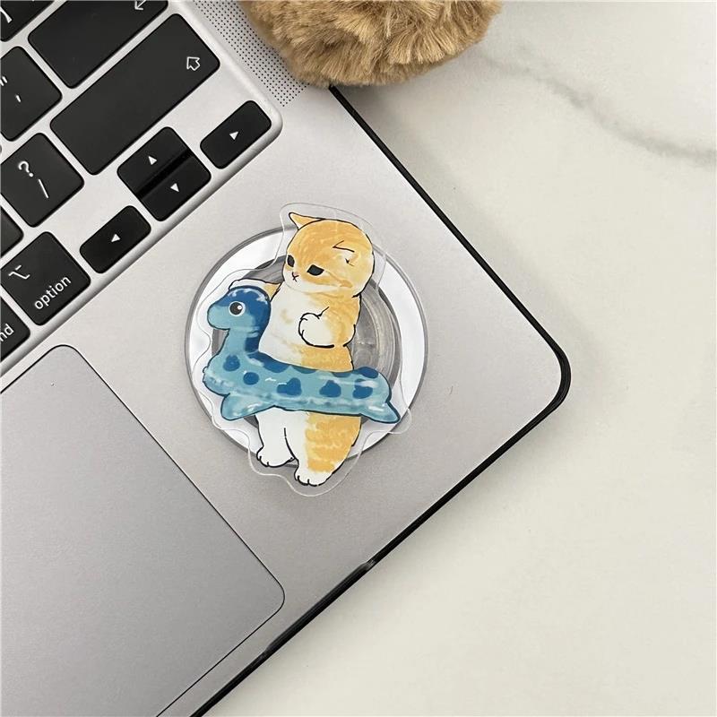 Korea Cartoon Cute Cat Kitten for Magsafe Magnetic Phone Griptok Grip Tok Stand for IPhone Foldable Wireless Charge Case Holder 5