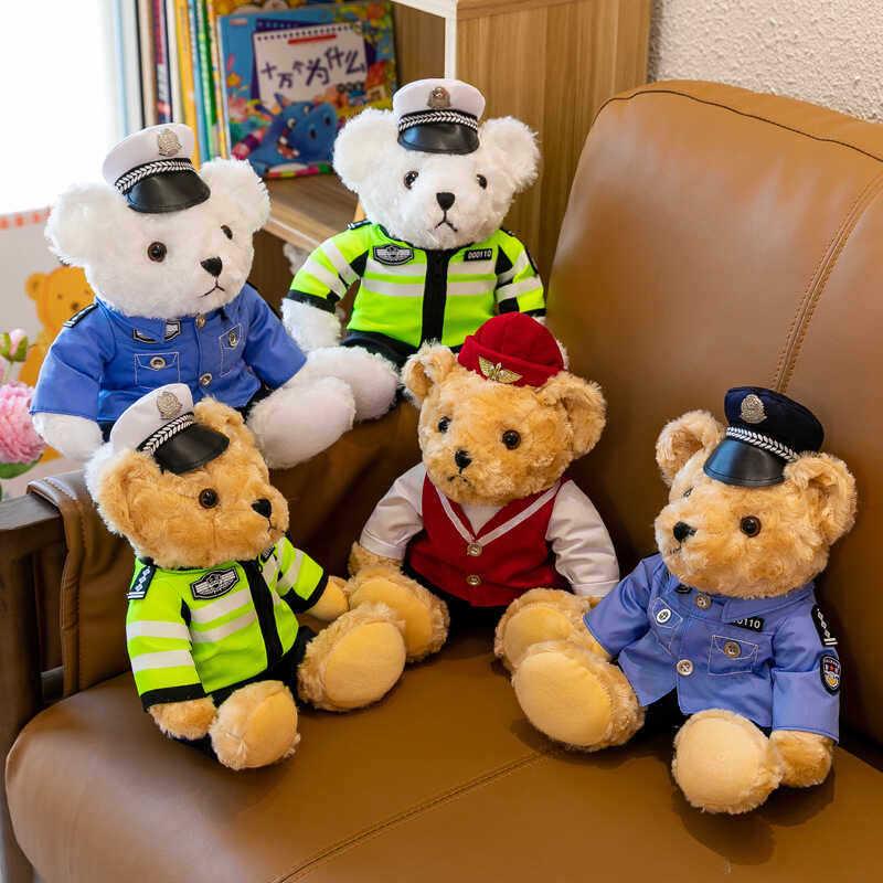 Firefighter Police Teddy Bear Plush Toy - Little Bear Cushion Wedding Gift