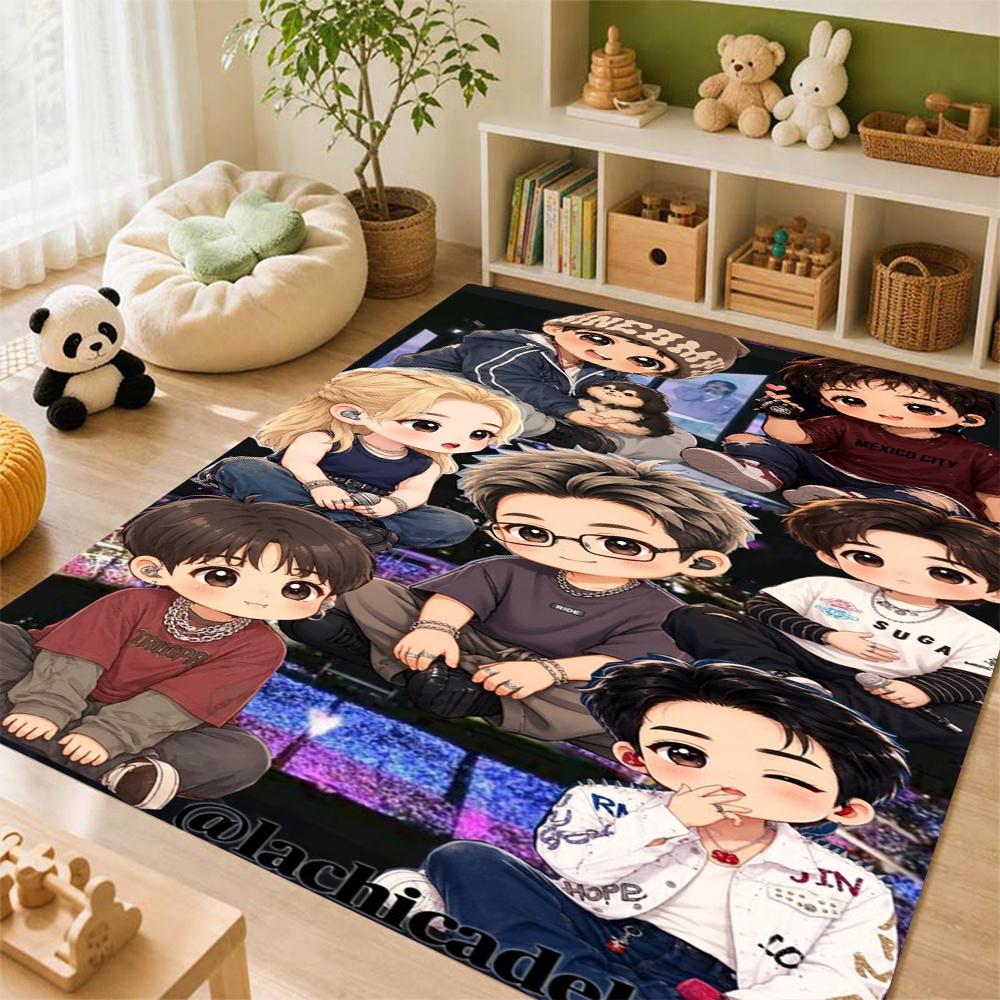 Seventeen Chibi Art Carpet Soft Rug Plush Rug Thick Rug Kitchen Floor Mat Hallway Runner Low Maintenance