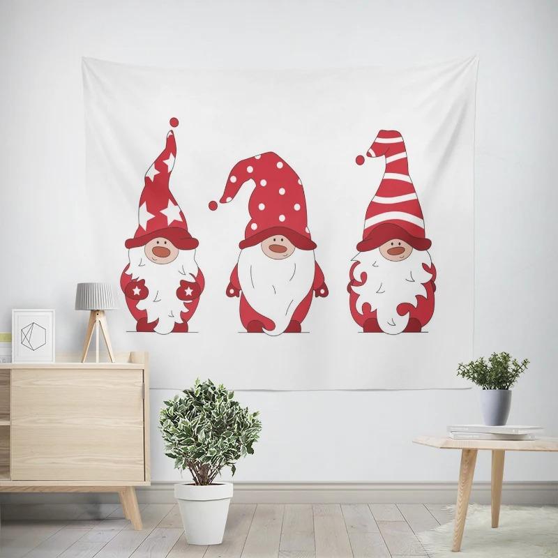 Christmas New Year Cute Snowman Pattern Living Room Bedroom Decoration Tapestry