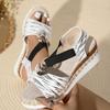 Foreign Trade Large Size 2025 New Wedge Heel Sandals Women's Metal Buckle Hemp Rope Wedge Heel Light Bottom Thick Sole Fish Mouth Sandals