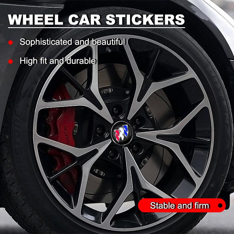 4pcs 56mm Alloy Car Wheel Center Decal Hub Sticker For Buick Encore Regal Lacrosse Enclave Avenir Cascada GL8 Envision Anthem
