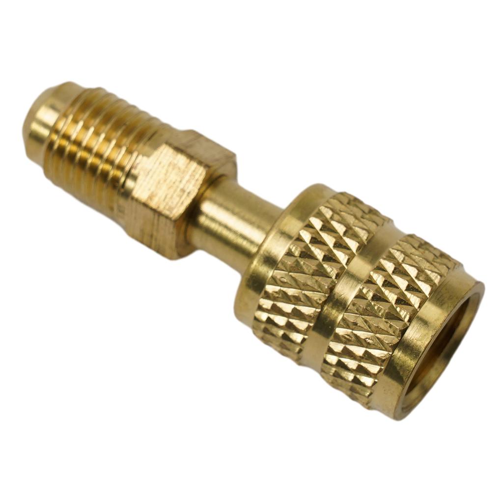 R410a R32 R22 HVAC Adapter Set 4pcs 5/16 SAE To 1/4 SAE Quick Couplers Brass Construction for Professional HVAC Tools and Repair