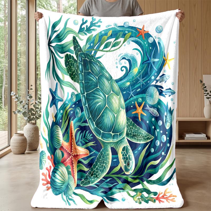Ocean Life Adventure 31 Theme blanket Lightweight Warm Flannel Blanket Decorative Throw Blanket for Home Decoration