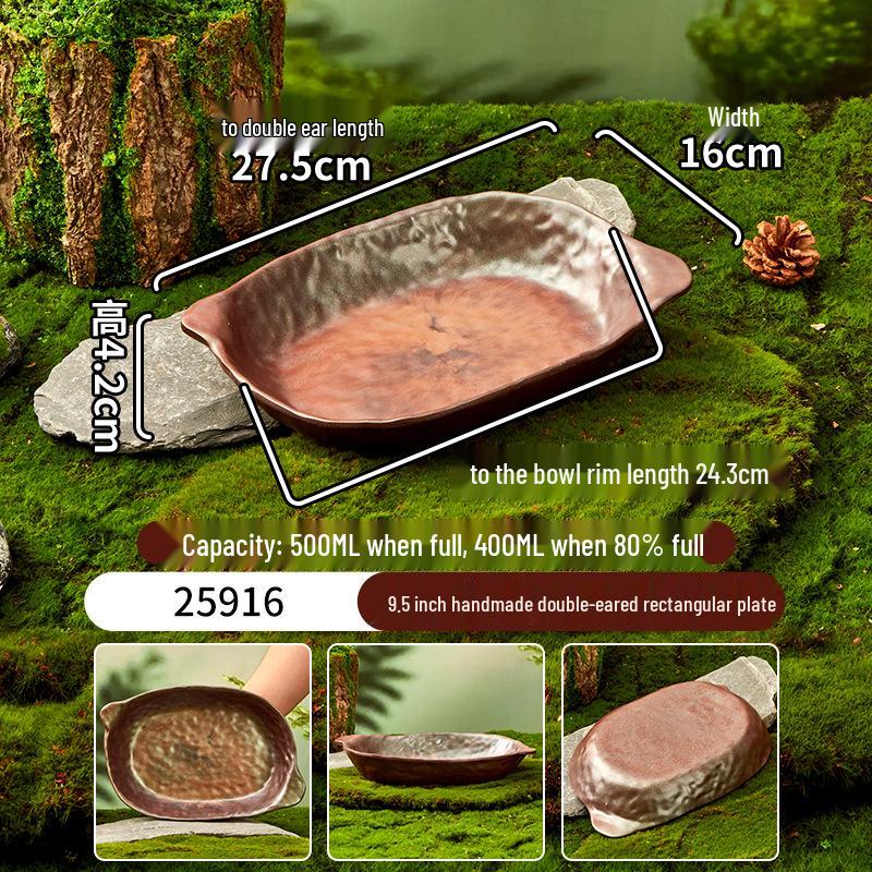 Melamine Plate for Gourmet Hot Pot, Barbecue & Shrimp: Mountain & Field Design