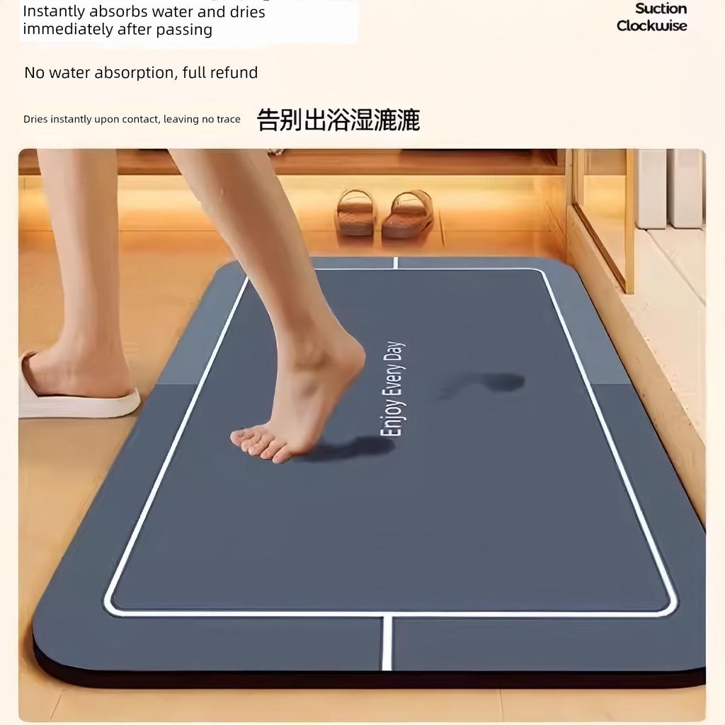 Japanischer Stil Diatomeenerde Schnelltrocknende Weiche Fußmatte für Badezimmer, Schminkraum, Wasserabsorbierende Rutschfeste Fußmatte, Kleiner Teppich für Toilette