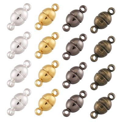 Approximately 50 Pairs of 11x5mm Mixed Color Brass Magnetic Oval for Jewelry Handmade and Beadthoven, Clasps, Shape, Making, DIY, Crafts, More.