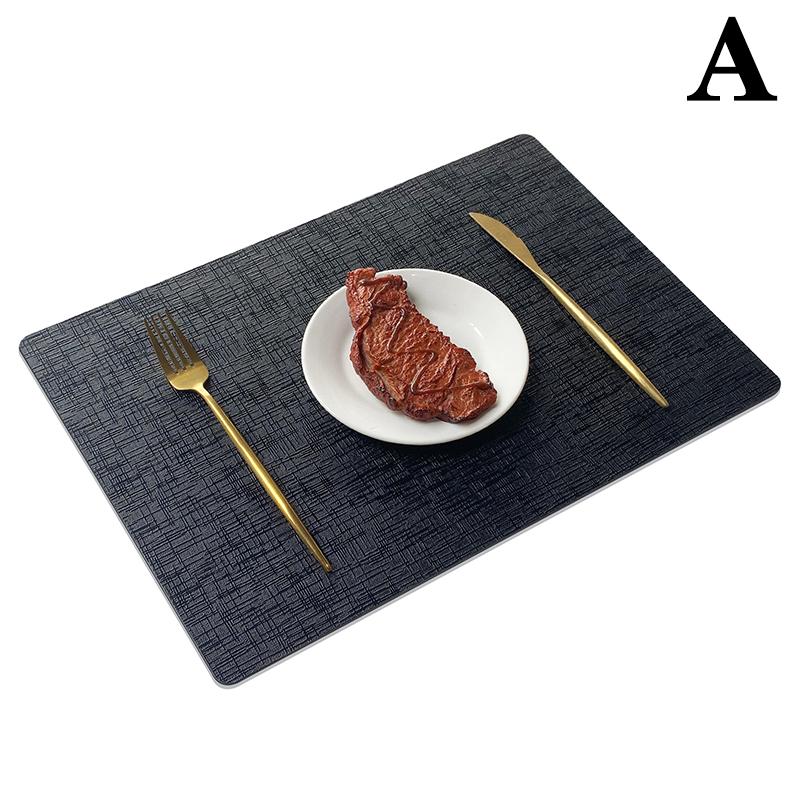 1Pcs Washable Double Side Pu Leather Placemat Texture Waterproof Heat-Resistant Table Mats Home Hotel Dining Table Decoration