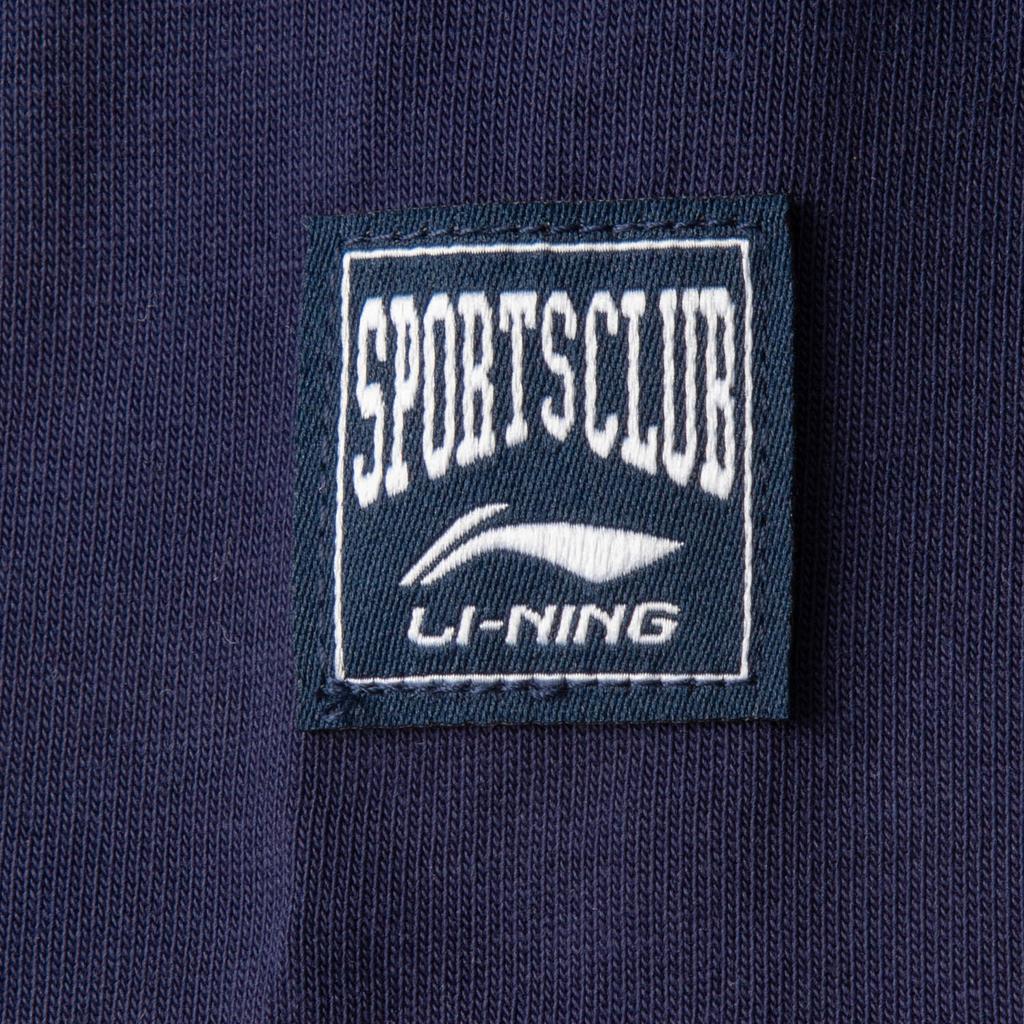 Li-Ning Sports Lifestyle Series Casual Letter Print Round Neck Long Sleeve T-Shirt Women T-Shirts Off-White Navy-Blue AHSV010-1