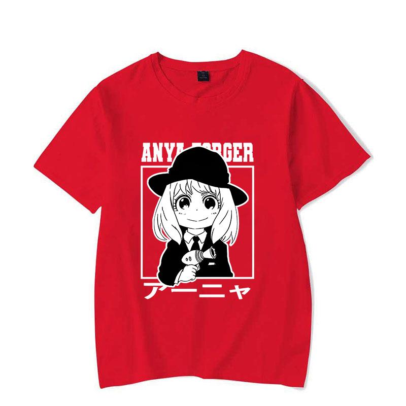 

New Women Fashion Anime Anya Forger Print T-shirt Unisex Casual T Shirt Harajuku Soft Short Sleeve Round Neck Shirts S