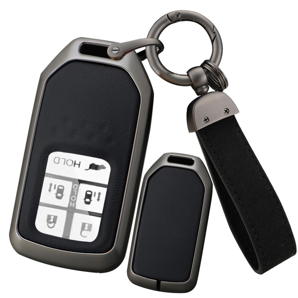 ontto Honda Smart Key Case, Key Holder, Alloy + PU Leather, Key Cover, For M чёрный