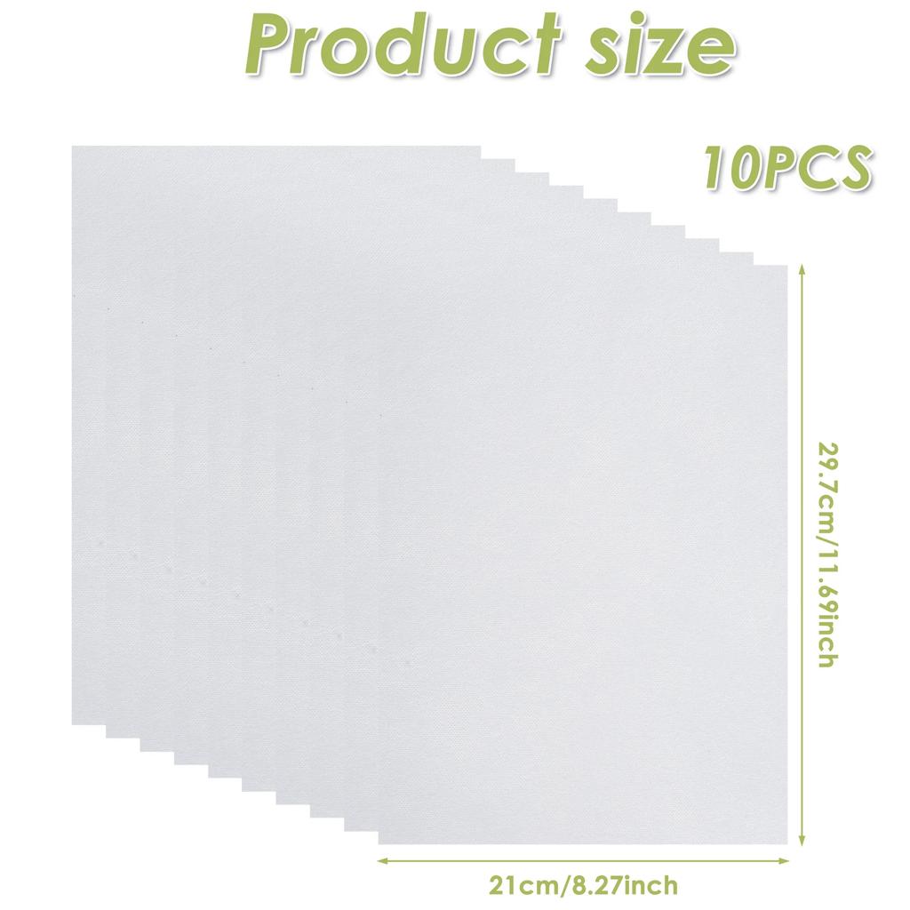 10Pcs Sticky Wash Away Embroidery Stabilizer Self-Adhesive Printable A4 Size Paper Stabilizer 8.2" X 11.7"