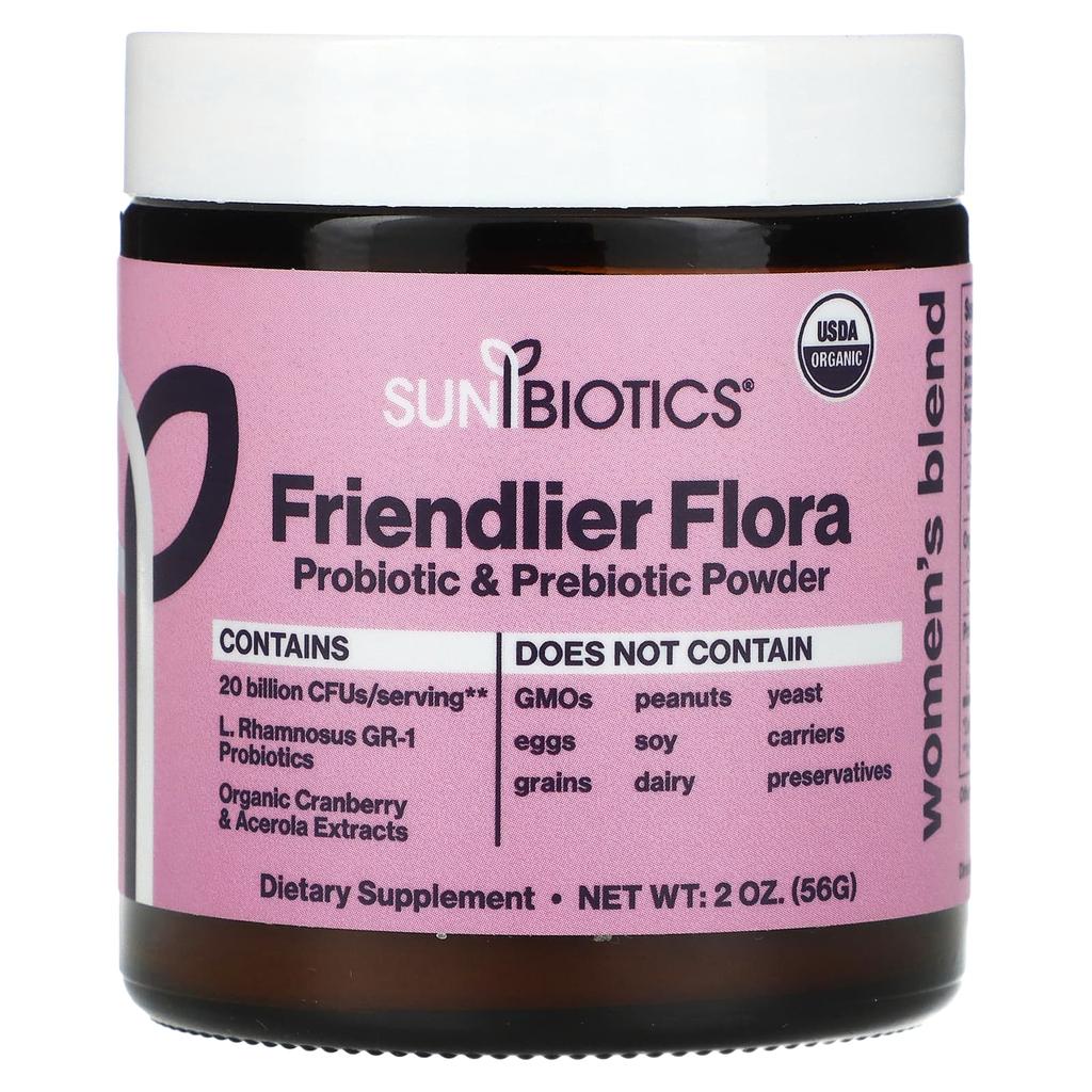 More Friendly, Flora, Women's Blend, Probiotic & Prebiotic Powder, 56G (2Oz)