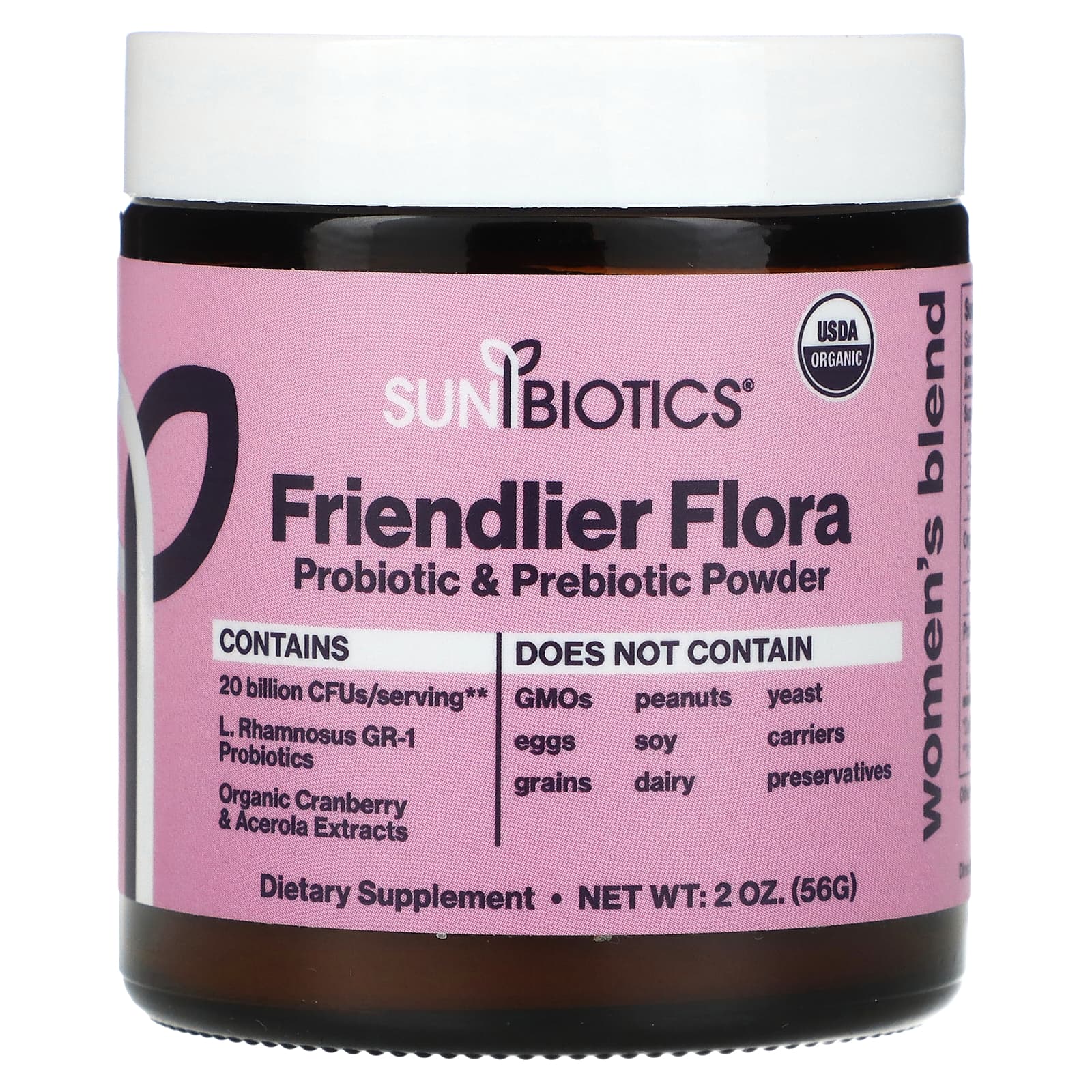 

More Friendly, Flora, Women s Blend, Probiotic & Prebiotic Powder, 56G (2Oz)
